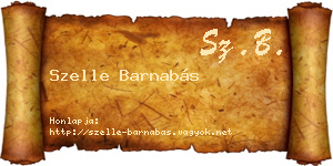 Szelle Barnabás névjegykártya